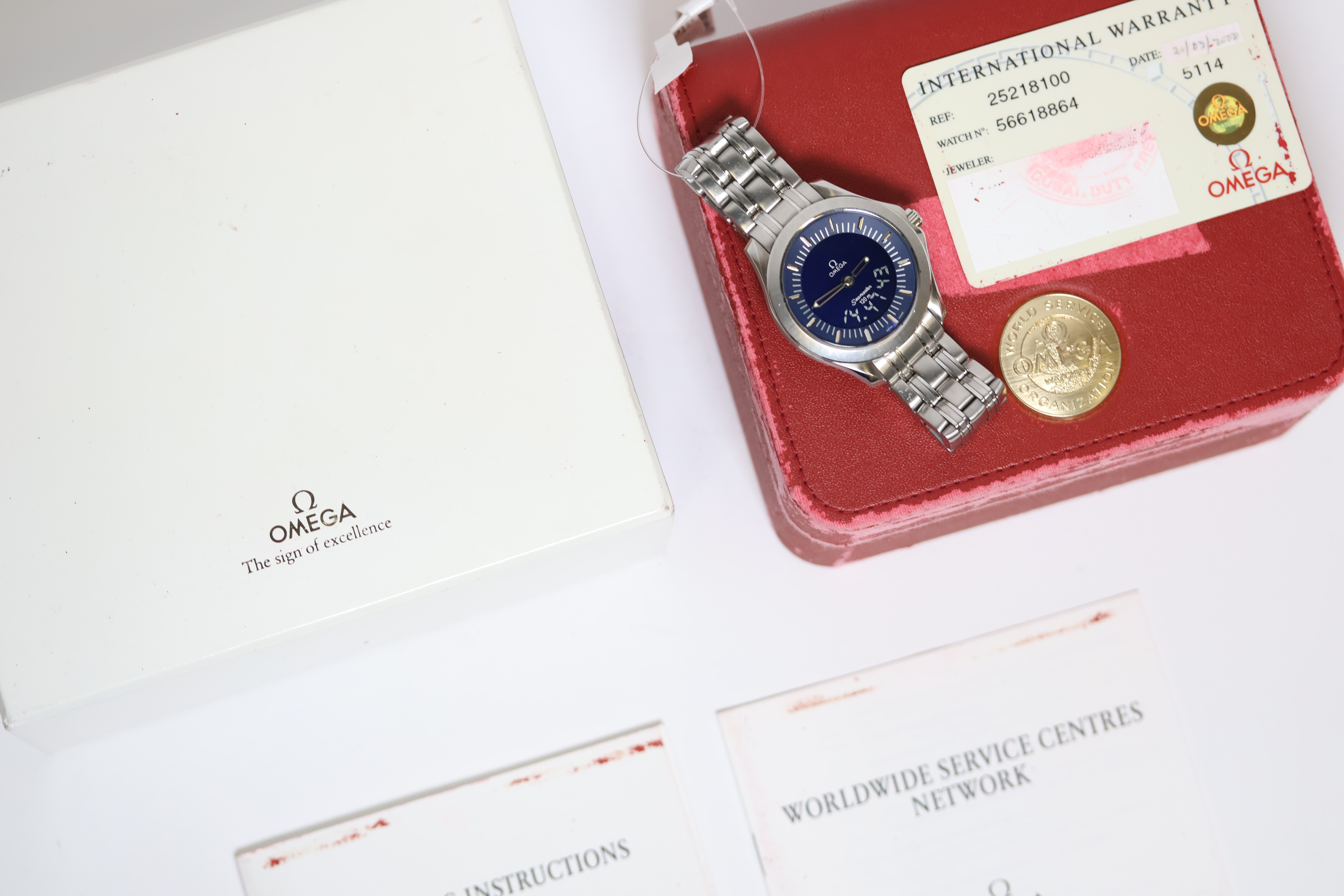 OMEGA SEAMASTER 120M MULTI FUNCTION REFERENCE 2521.81.00 BOX AND PAPERS 2000, circular blue dial - Image 5 of 5