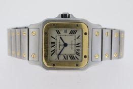 CARTIER SANTOS GALBEE AUTOMATIC REFERENCE 2319, silver square dial, stainless steel and gold case