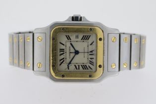 CARTIER SANTOS GALBEE AUTOMATIC REFERENCE 2319, silver square dial, stainless steel and gold case