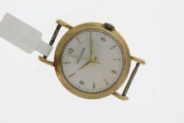 VINTAGE 1950S JAEGER LE COULTRE, silver dial, dagger and Arabic numerals,, circular case with