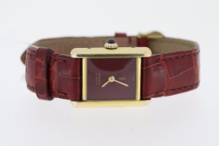 VINTAGE CARITER - MUST DE CARTIER TANK MANUAL WIND BURGUNDY DIAL CIRCA 1980S, burgundy dial, gold