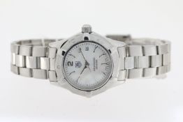 LADIES AQUARACER 300M MOP QUARTZ WATCH REFERENCE WAF1414. Approx 28mm stainless steel case with a