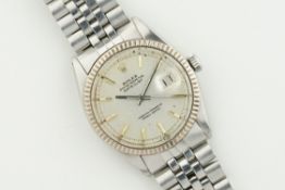 ROLEX OYSTER PERPEPTUAL DATEJUST REF. 1601 CIRCA 1967, circular silver dial with hour markers and