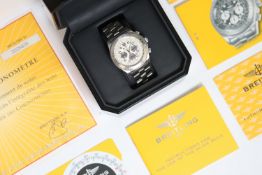 BREITLING B-2 AUTOMATIC CHRONOGRAPH REFERENCE A42362 WITH BOX AND PAPERS 2006, circular silver