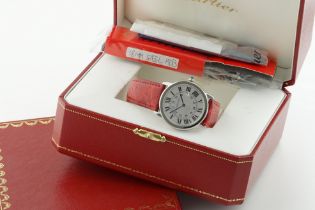 CARTIER RHONDE DATE W/ BOX & PAPERS REF. 2934 CIRCA 2012, circular silver dial with roman numeral
