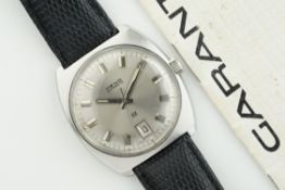 HENO DIVERS DATE WATCH W/ GUARANTEE PAPERS ref. 003-NO24 CIRCA 1969, circular grey dial with hour