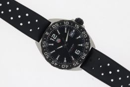 TAG HEUER FORMULA 1 REFERENCE WAZ1110, circular black dial with baton hour markers, quickset date