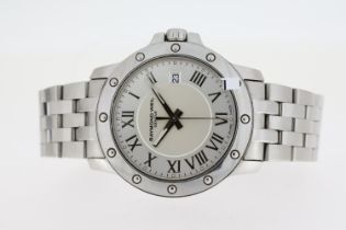 RAYMOND WEIL GENEVE 5599, silver dial, Roman numerals, approx 39mm stainless steel case and