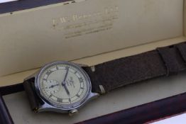 *TO BE SOLD WITHOUT RESERVE* VINTAGE J.W BENSON TROPICAL WITH BOX, silvered dial with patina Roman