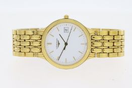 LONGINES QUARTZ DRESS WATCH REFERENCE L5.649.2, circular white dial with baton hour markers,