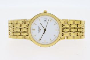 LONGINES QUARTZ DRESS WATCH REFERENCE L5.649.2, circular white dial with baton hour markers,