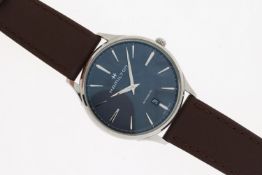 HAMILTON AUTOMATIC JAZZ MASTER REFERENCE H385250, blue dial, stainless steel case, 40mm, later brown