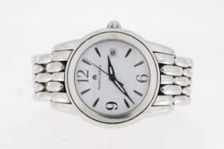 MAURICE LACROIX SPHERE QUARTZ WATCH REFERENCE SH1018, W/BOX. Approx 42mm stainless steel case with a