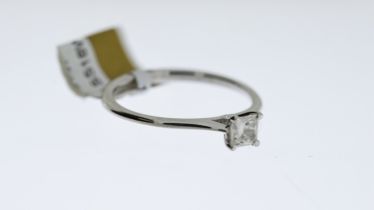 Princess cut diamond ring 0.25ct GIA certified, single stone Princess cut diamond, 0.25ct G