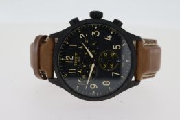 TISSOT CHRONOGRAPH REFERENCE T116617A, circular black dial with arabic numeral hour markers,