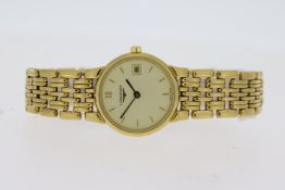 LADIES LONGINES QUARTZ REFERENCE L5.132.2, circular champagne dial with baton hour markers, quickset
