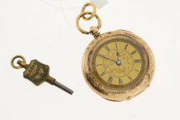 *TO BE SOLD WITHOUT RESERVE* 14CT KEY WIND POCKET WATCH W/BOX . Approx 39mm case. A golden