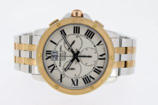 RAYMOND WEIL SPLIT SECOND CHRONOGRAPH REFERENCE 4891, white dial with Roman numerals, two tone,