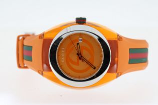 *TO BE SOLD WITHOUT RESERVE* GUCCI 'SYNC' QUARTZ WATCH REFERENCE 137.1, W/BOX. Approx 45.5mm