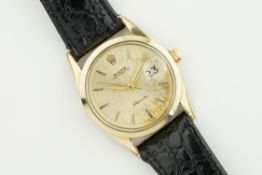 ROLEX OYSTERDATE PRECISION GOLD PLATED REF. 6694 CIRCA 1961, circular patina dial with hour