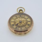 Yellow gold pocket watch with makers make and hallmark