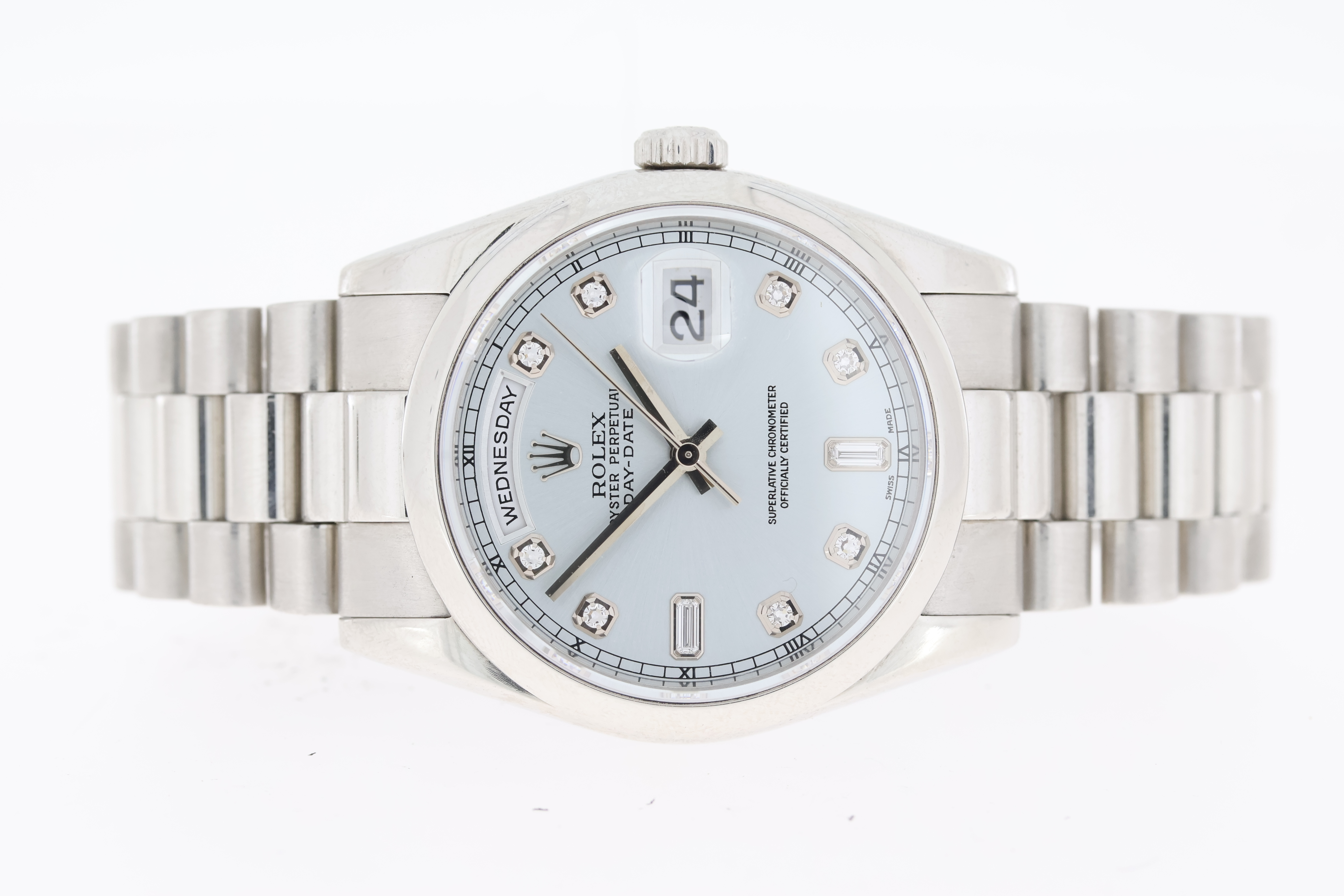 Rolex Day Date 36 Platinum Diamond Dial 118206 Automatic