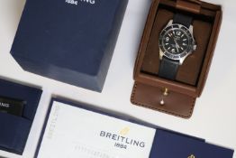 BREITLING SUPEROCEAN 44 REFERENCE A17367 WITH BOX AND PAPERS 2020, circular black dial with