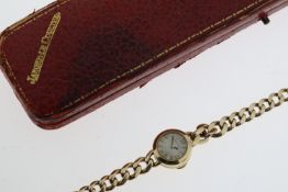 9CT VINTAGE JAEGER LE COULTRE LADIES COCKTAIL WATCH WITH BOX,