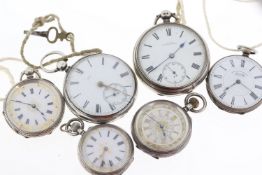 6x Silver Pocket Watched ***AS FOUND***