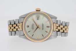 VINTAGE ROLEX DATEJUST REFERENCE 1601 STEEL AND PINK GOLD CIRCA 1960's, circular silver dial with