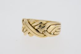 18ct Yellow Gold, Puzzle Ring, 6.01g