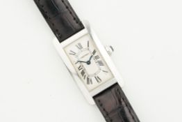 CARTIER TANK AMERICAINE 18CT WHITE GOLD REF. 1713, rectangular off white dial with hour markers
