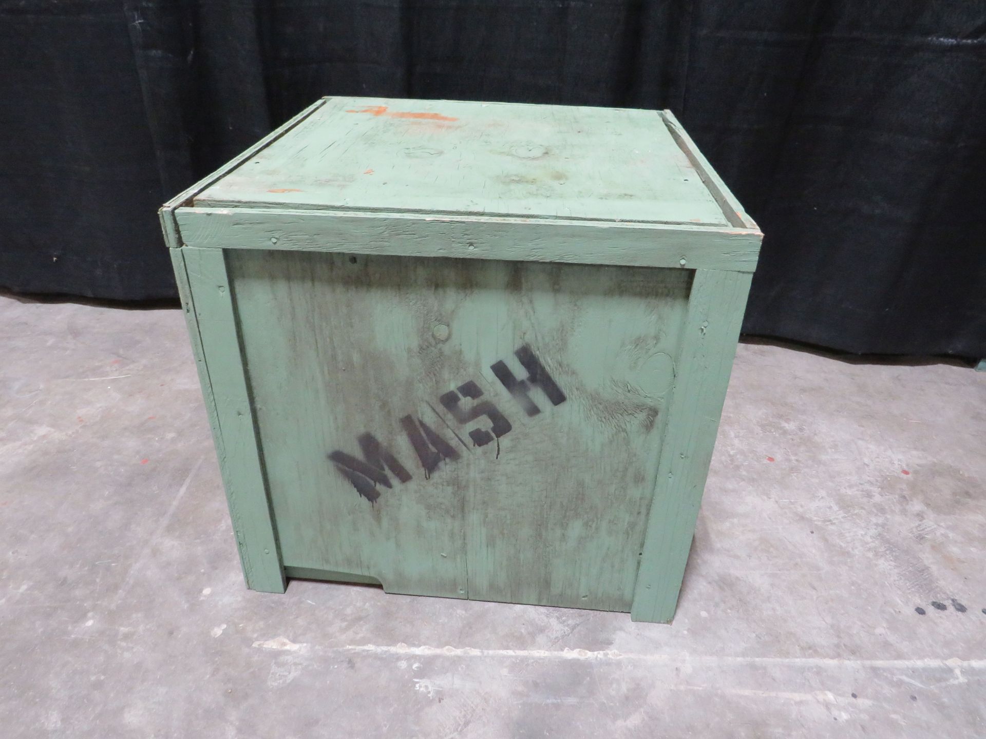 22" x 22" x 21" Green Wooden "MASH" Boxes