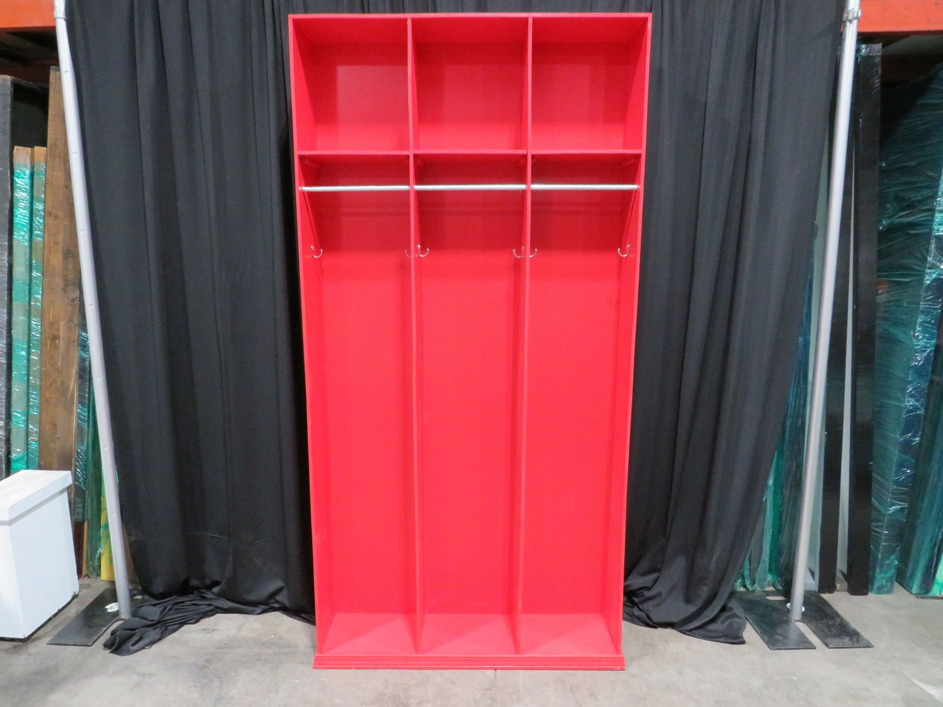 3-Bay Red Locker Prop