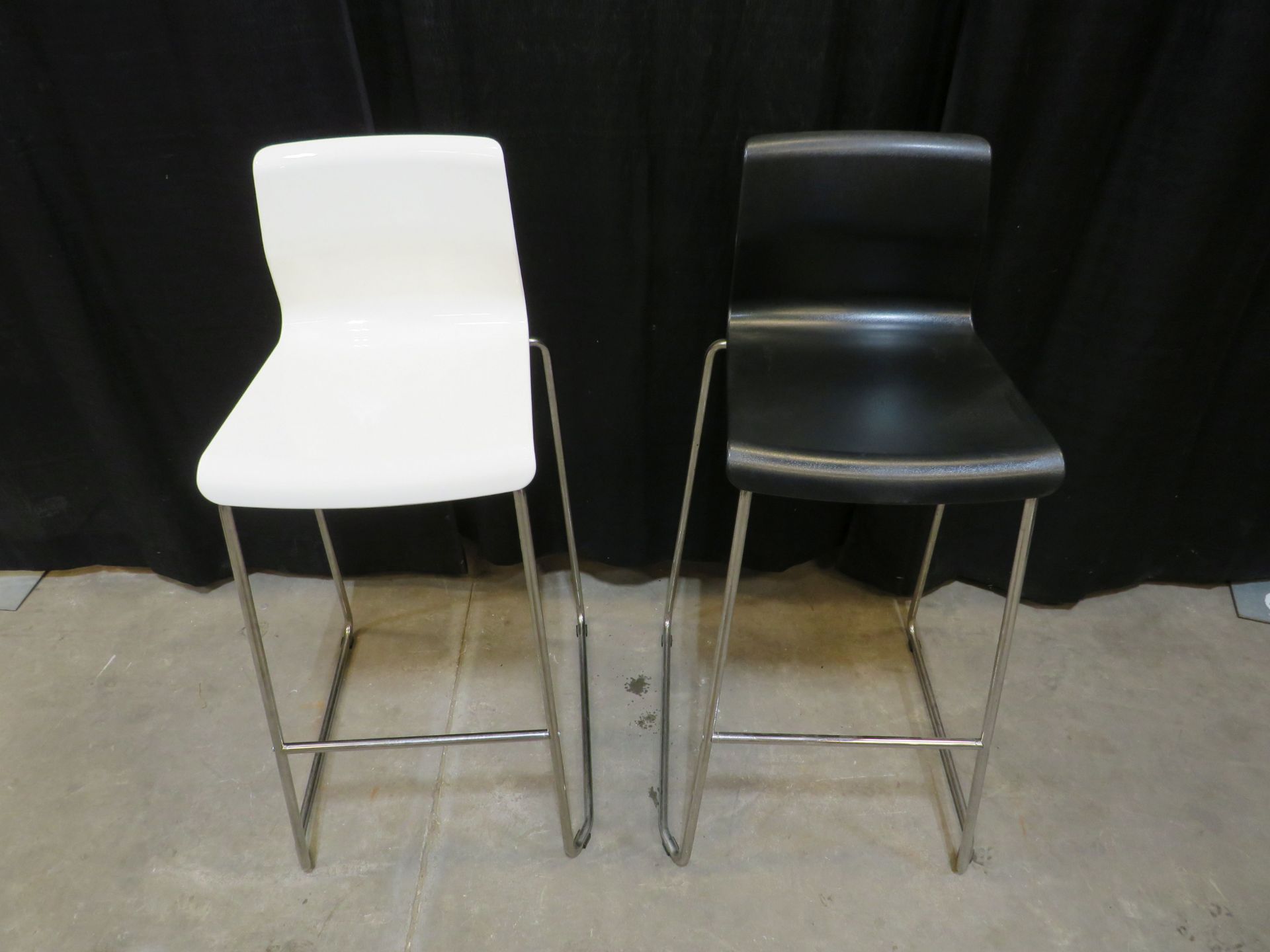 Chrome & White Bar Stools