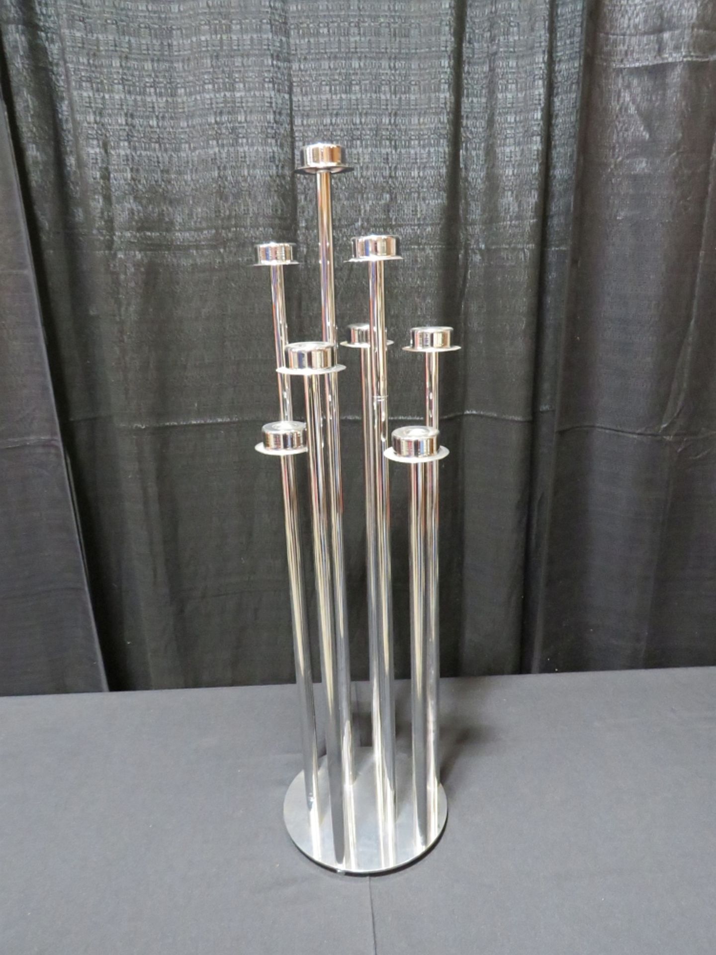 36" 8-lite Candelabra w/ Chrome Base