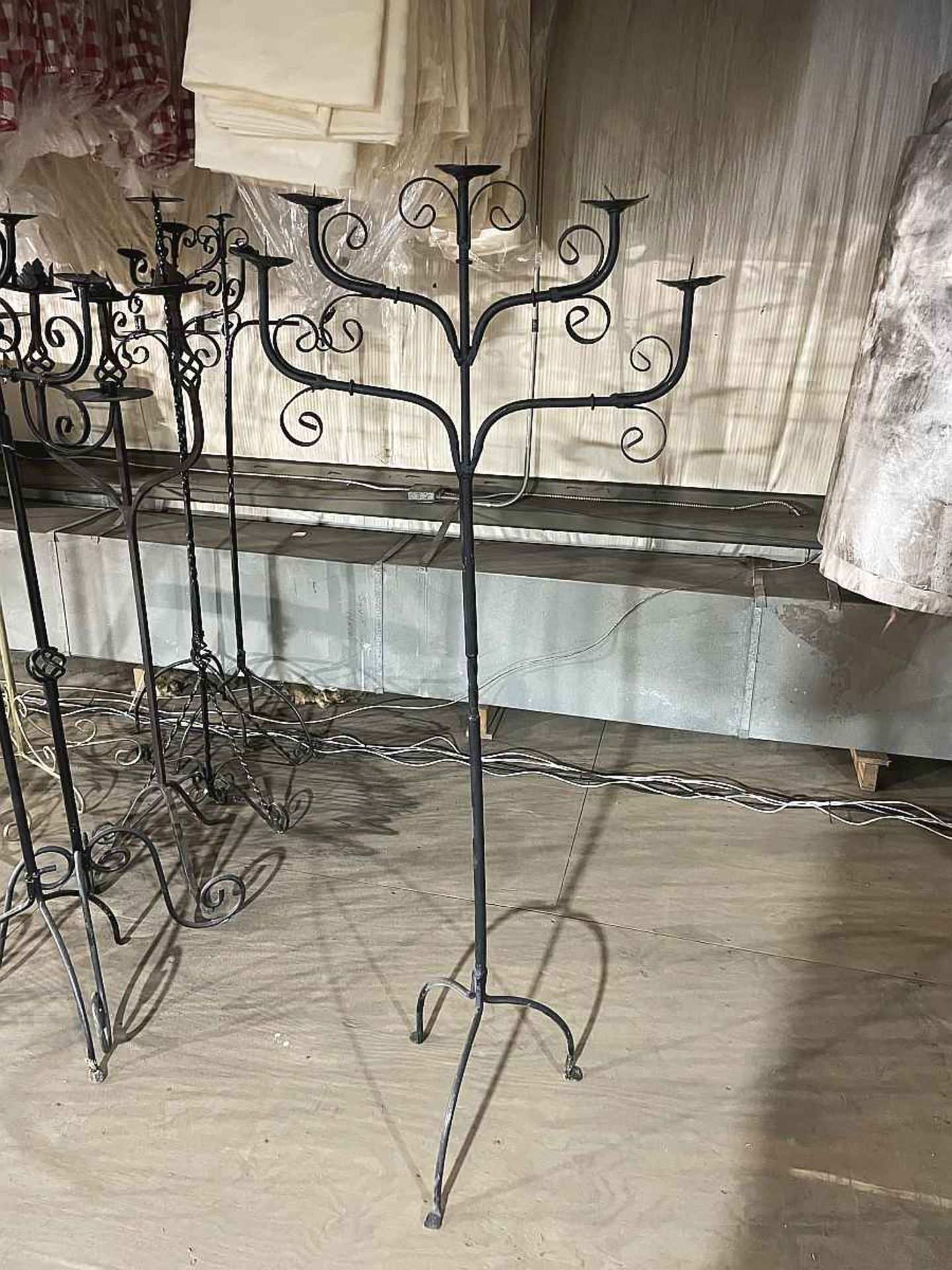 5-Candle Black Wrought Iron Candelabara