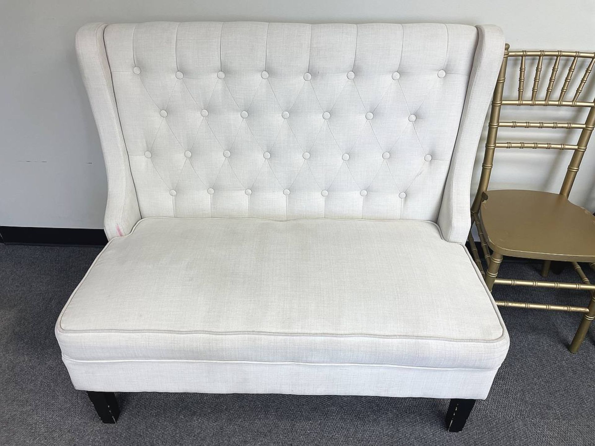 Ivory Tufted Loveseat