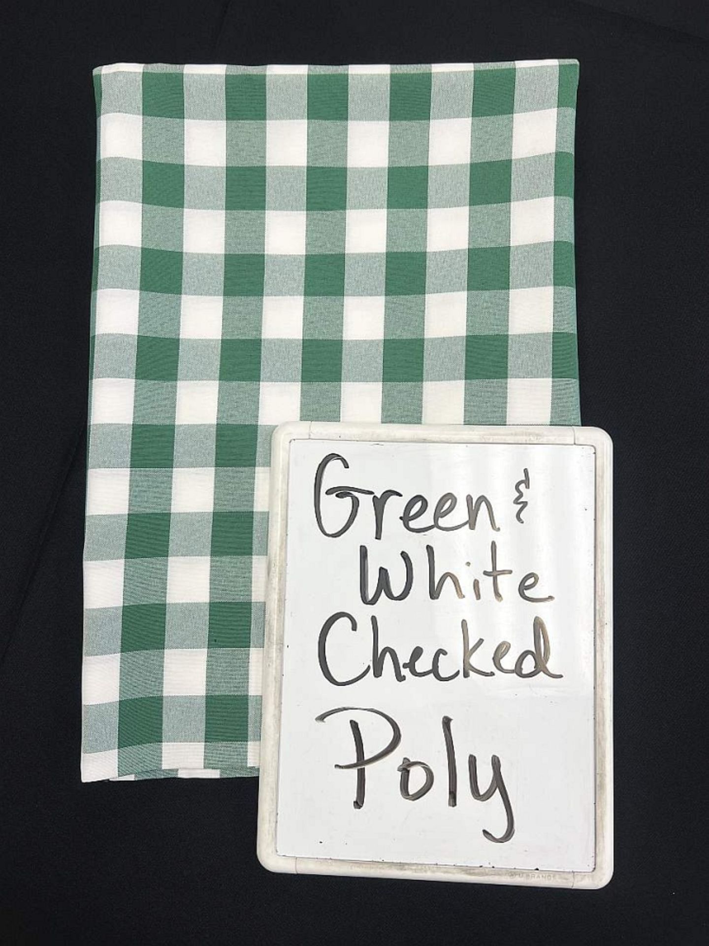 90" x 132" Banquet A-1 Green & White Check Poly