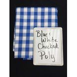 90" x 156" Banquet A-1 Blue & White Check Poly