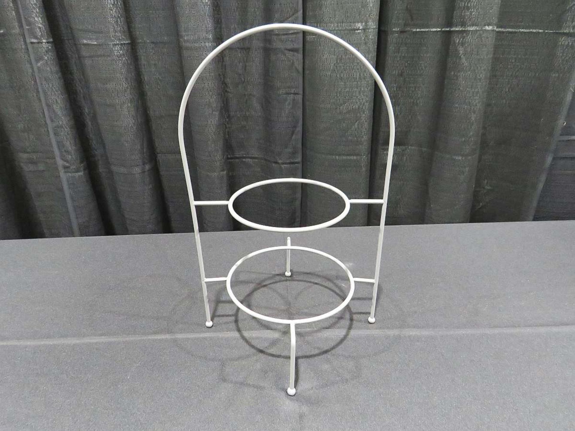 2-tier Black Wrought Iron Serving Stand Only