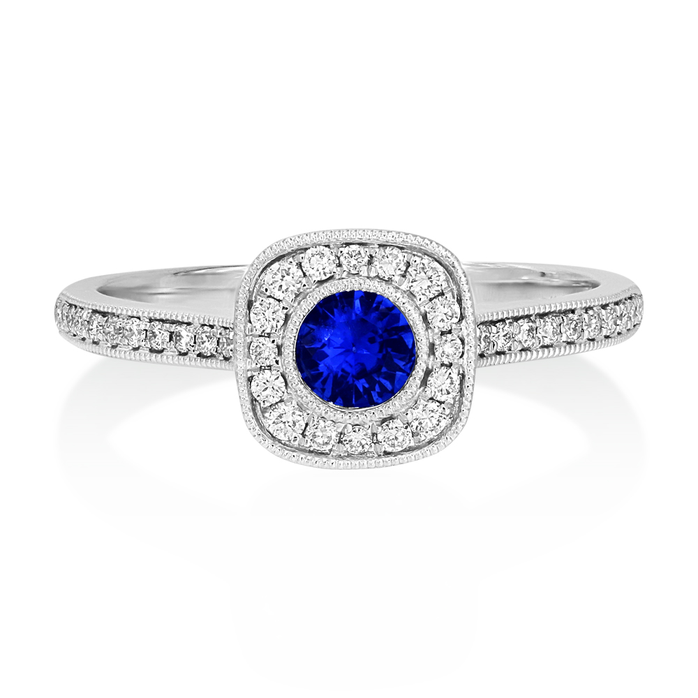 An 18ct White Gold Sapphire And Diamond Ring