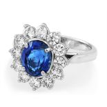 An 18ct White Gold Sapphire And Diamond Ring