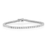 An 18ct White Gold Diamond Line Bracelet