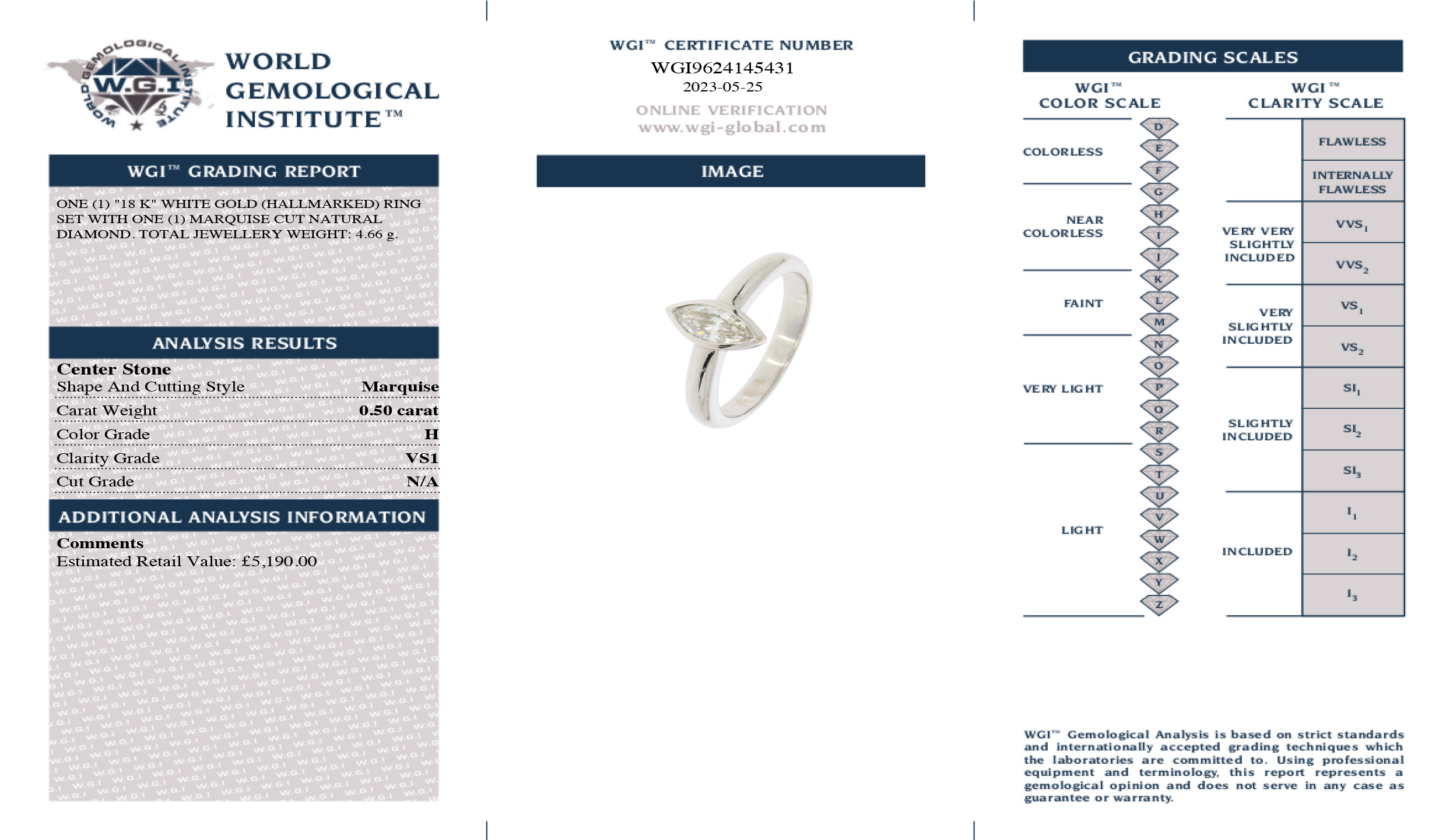 An 18ct White Gold Diamond Solitaire Ring - Image 2 of 2