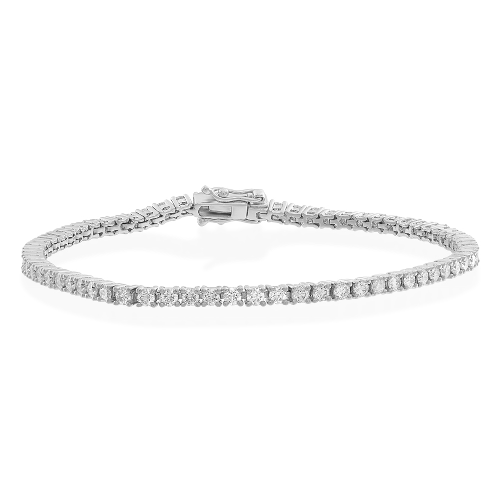 An 18ct White Gold And Diamond Line Bracelet