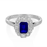 An 18ct White Gold Sapphire And Diamond Ring