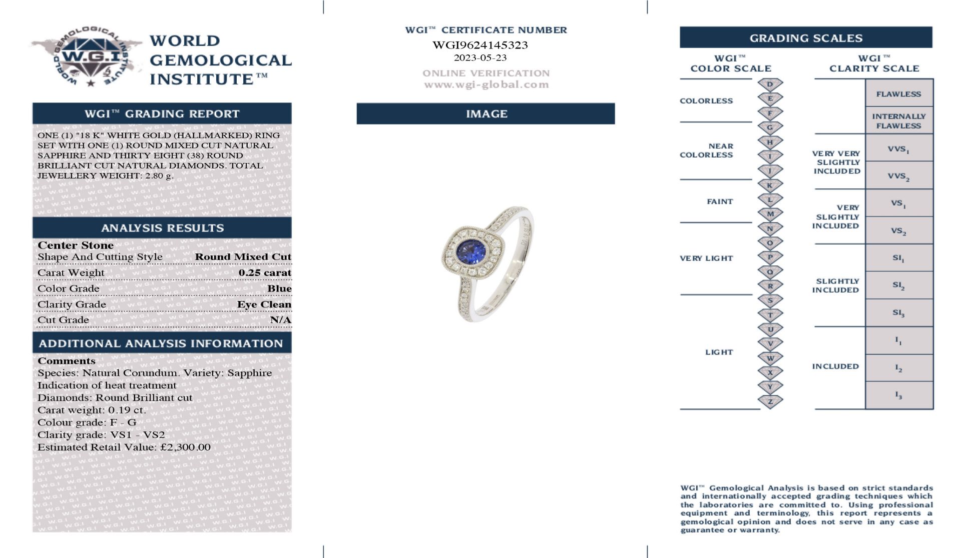 An 18ct White Gold Sapphire And Diamond Ring - Image 2 of 2