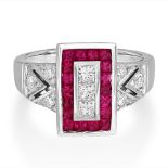 An 18ct White Gold Ruby And Diamond Ring