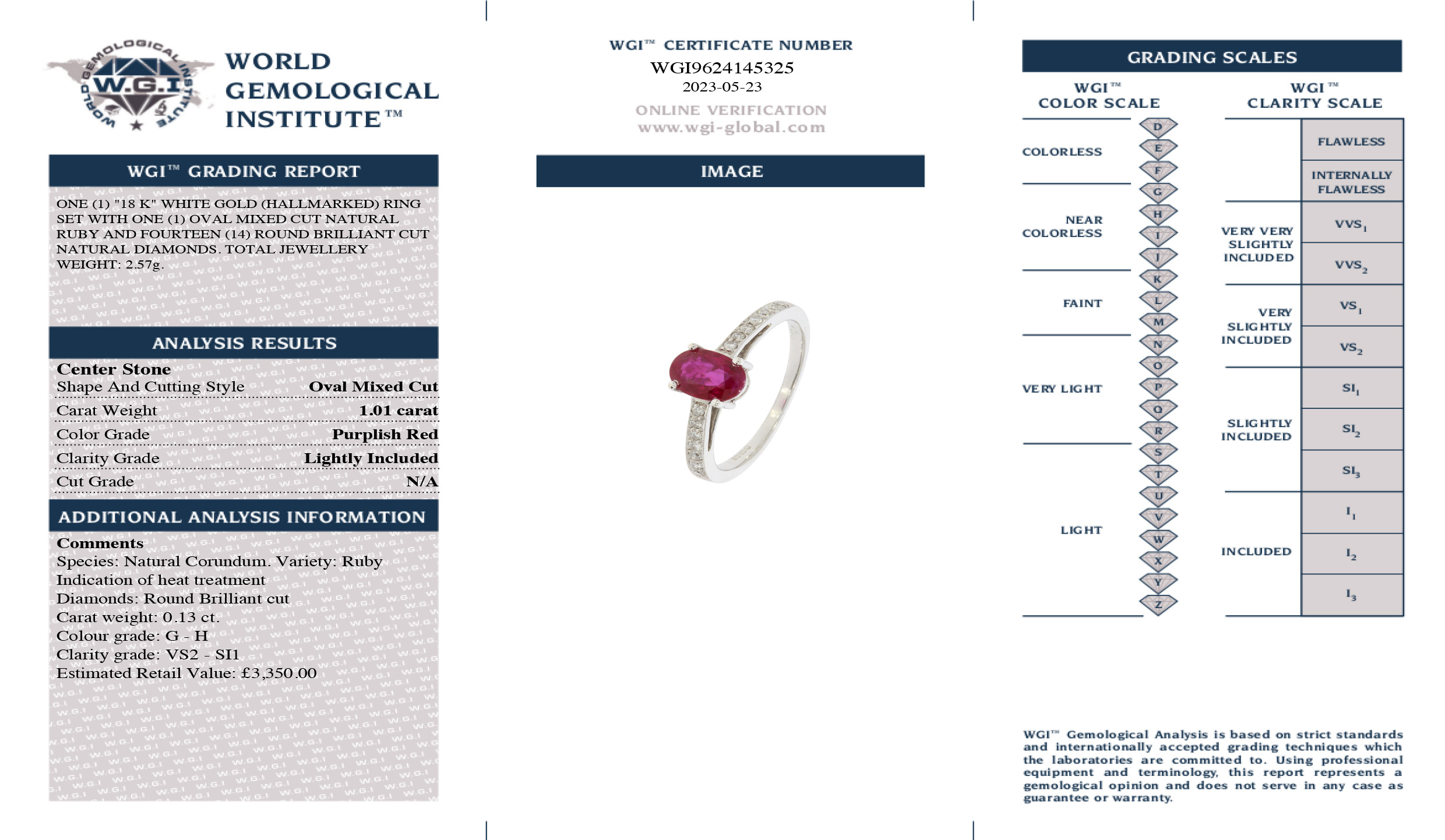 An 18ct White Gold, Ruby and Diamond Ring - Image 2 of 2